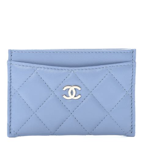 chanel card holder baby blue|2021.